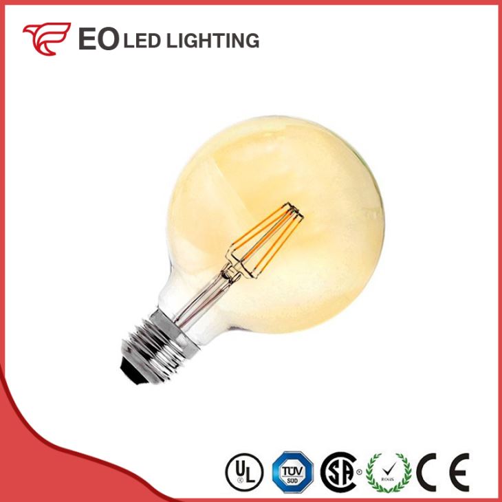 G95 E27 6W LED Gold Planet Filament Bulb